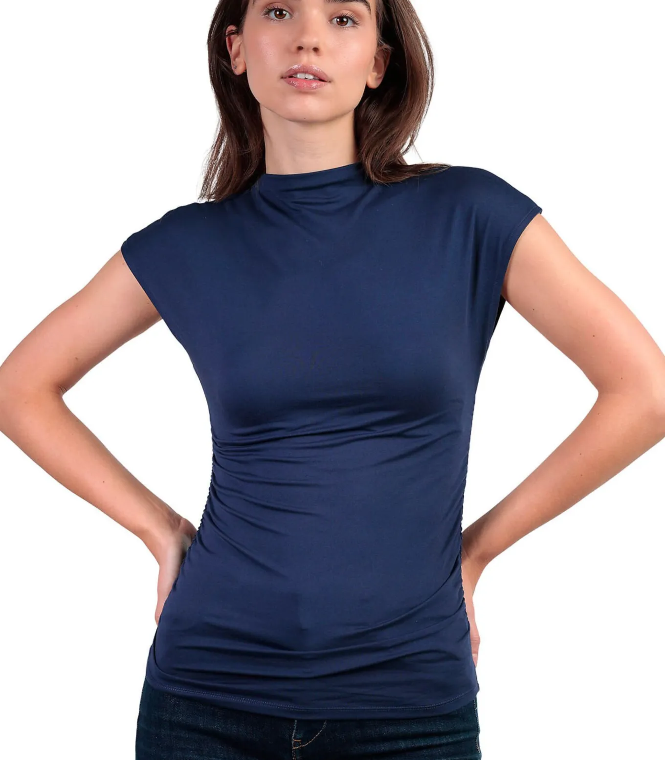 T-shirt met slipe mouwen en opstaande kraag Frunces