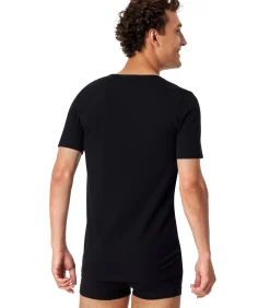 t-shirt v-hals 2 pack 95/5 organic cotton shirts black