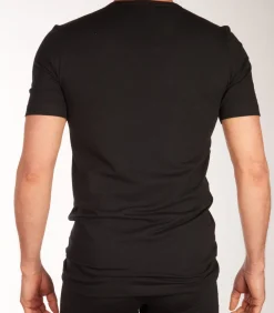 t-shirt v-hals 2 pack 95/5 organic cotton shirts black