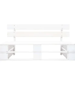 Tuinbank pallet hout wit