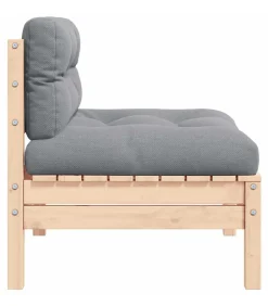 Tuinbank 2-zits met crèmekleurige kussens massief grenenhout