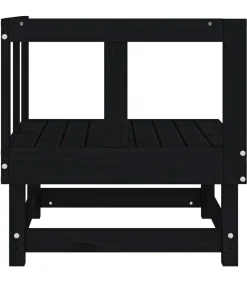 Tuinhoekbank massief grenenhout zwart