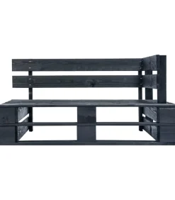 Tuinhoekbank pallet hout zwart