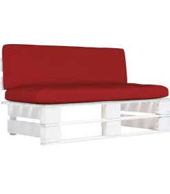 Tuinmiddenbank pallet geïmpregneerd grenenhout wit