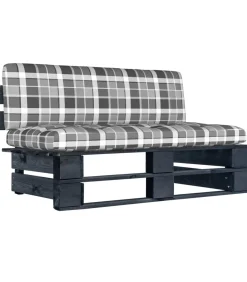 Tuinmiddenbank pallet zwart geïmpregneerd grenenhout