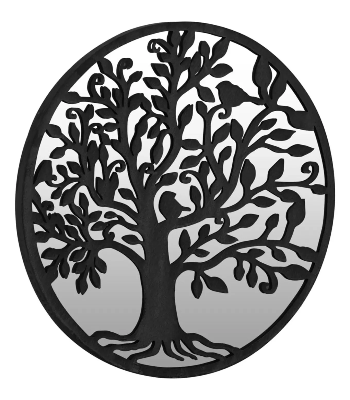 Tuinspiegel rond 40x2,5 cm ijzer zwart