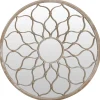 Tuinspiegel rond 60x3 cm ijzer zandkleurig