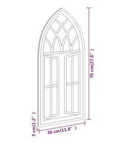 Tuinspiegel 70x30 cm ijzer zandkleurig