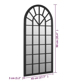 Tuinspiegel 90x45 cm ijzer zwart