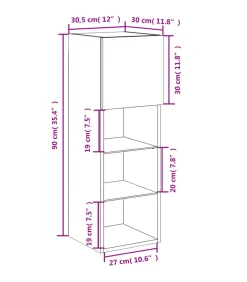 Tv-meubel met LED-verlichting 30,5x30x90 cm wit