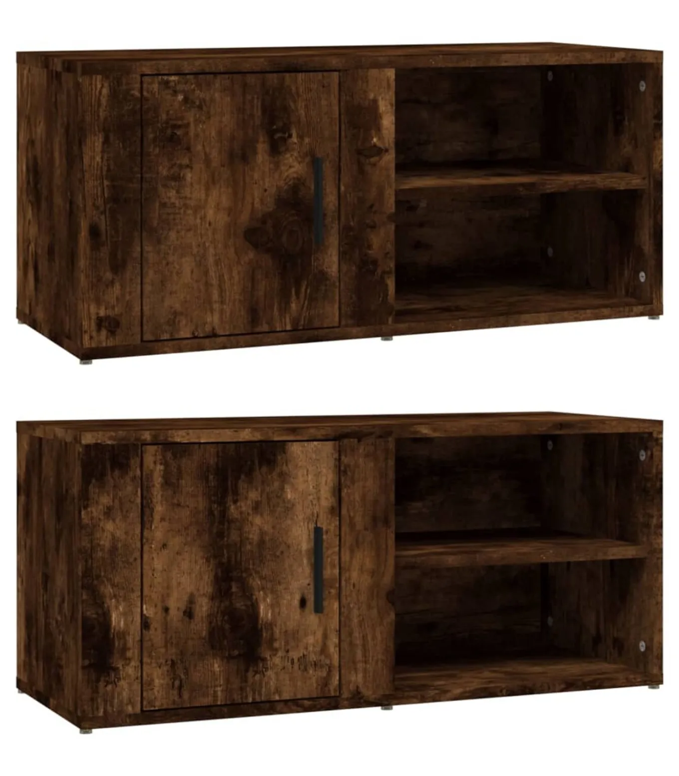 Tv-meubels 2 st 80x31,5x36 cm bewerkt hout gerookt eikenkleurig