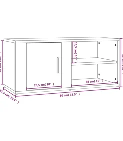 Tv-meubels 2 st 80x31,5x36 cm bewerkt hout gerookt eikenkleurig