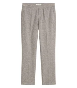 Tweed jersey broek slim