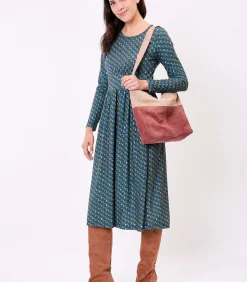 Twee-kleurige suède schoudertas CLOVER