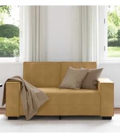 Tweezitsbank 120 cm fluweel bruin