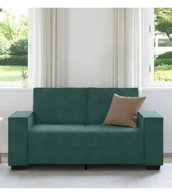 Tweezitsbank 120 cm fluweel donkergroen