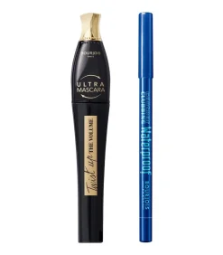 Twist Up Mascara + Contour Clubbing Eyeliner Set - Ultra Black / Bleu Néon