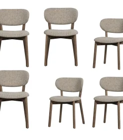 Udar Eetkamerstoelen Houten Frame - Donkerbruin - Set van 6