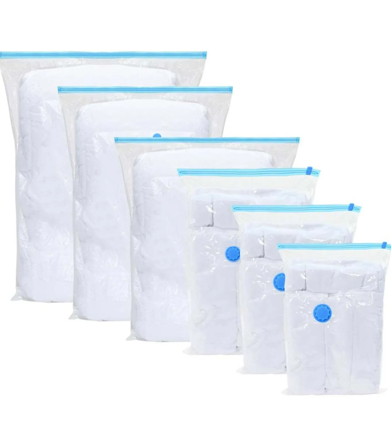 Vacuüm opbergzakken 10 pcs Transparant en blauw 100 x 80 cm