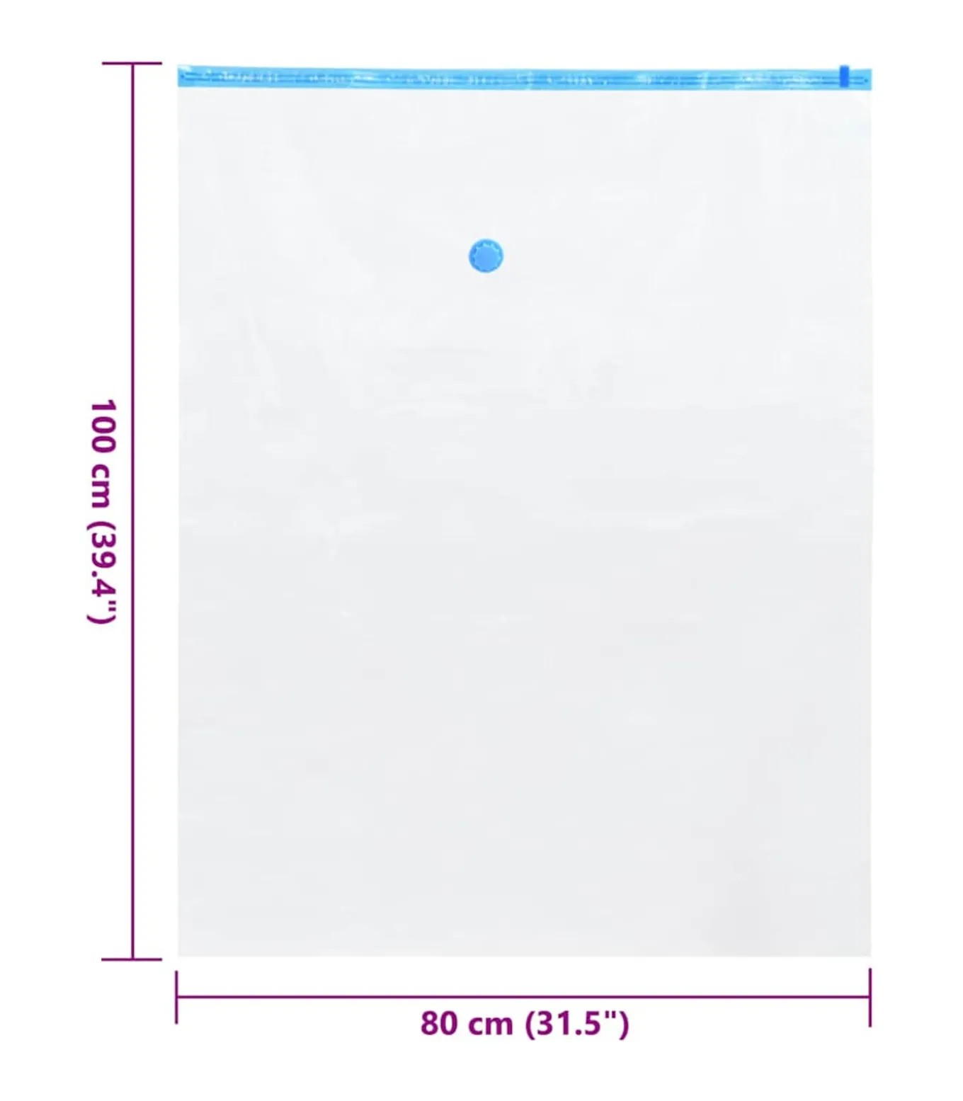 Vacuüm opbergzakken 10 pcs Transparant en blauw 100 x 80 cm