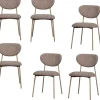 Valor Eetkamerstoelen - Polyester - Zand- Set van 6