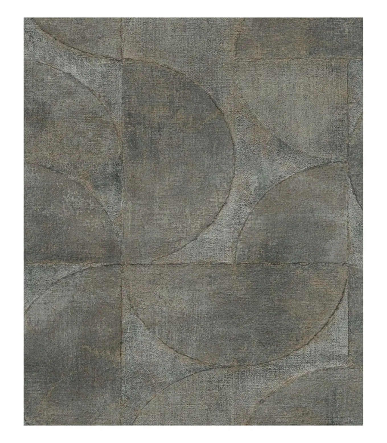 Vintage Deluxe Behang Graphic Circle Look metallic groen