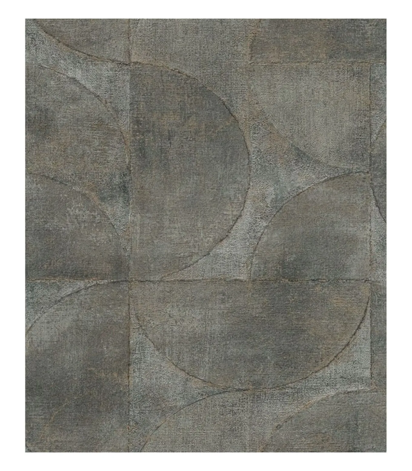 Vintage Deluxe Behang Graphic Circle Look metallic groen