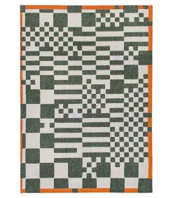 Vlak geweven woonkamer- en slaapkamerkleed GREEN OCEAN