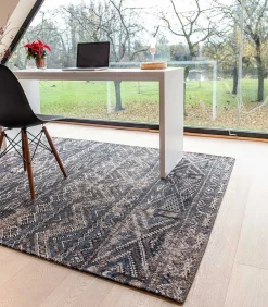 Vlak geweven woonkamer- en slaapkamerkleed BLACK FEZ