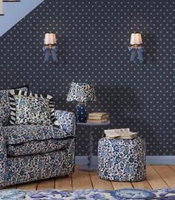 Vliesbehang Button Spot Navy