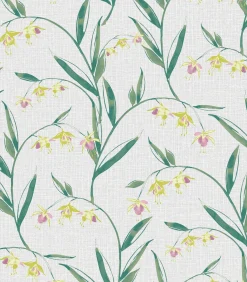 Vliesbehang Fulwell Fuchsia Grijs