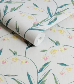 Vliesbehang Fulwell Fuchsia Grijs