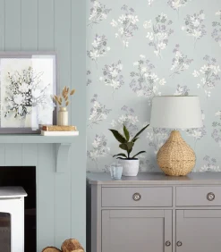 Vliesbehang Igerna Pale Duck Egg Blue|