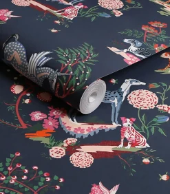 Vliesbehang Painted Kingdom Navy