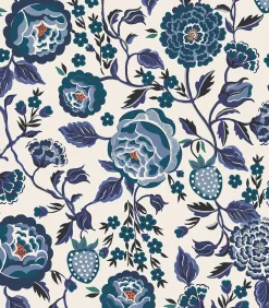 Vliesbehang Strawberry Garden Blue