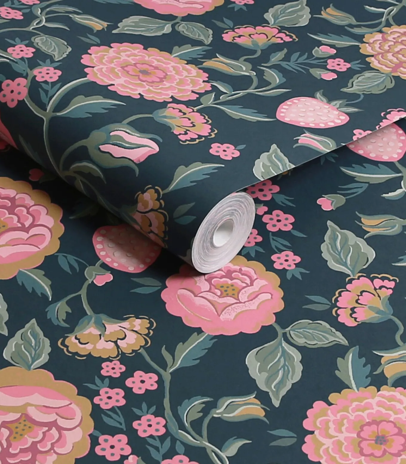 Vliesbehang Strawberry Garden Navy