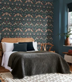 Vliesbehang Strawberry Thief Deep Blue