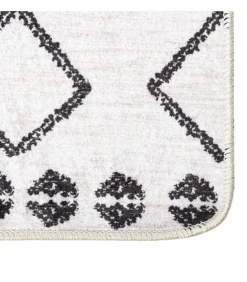 Vloerkleed wasbaar anti-slip 160x230 cm zwart en wit