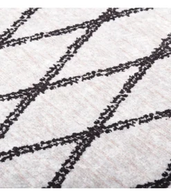 Vloerkleed wasbaar anti-slip 160x230 cm zwart en wit