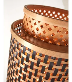 Vloerlamp Bhutan - Bamboe/Zwart - 20x20x145cm