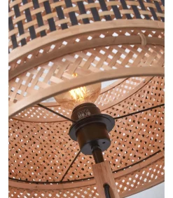 Vloerlamp Bhutan - Bamboe/Zwart - Ø25x130cm