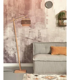 Vloerlamp Bhutan - Bamboe/Zwart - 55x31x150cm