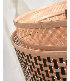 Vloerlamp Bhutan - Bamboe/Zwart - 20x20x135cm