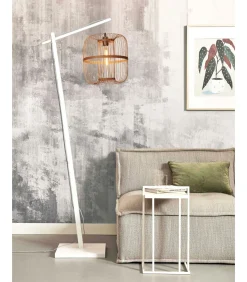 Vloerlamp Hokkaido - Bamboe Wit/Naturel - 63x36x176cm