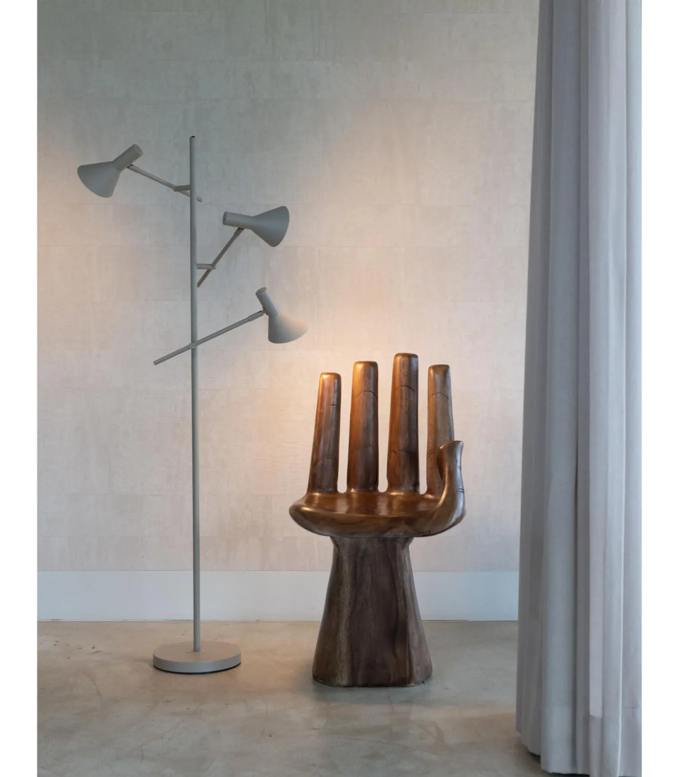 Vloerlamp Izmir - Bruin - 59x42x171cm