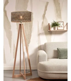 Vloerlamp Java - Bamboe/Zwart - 50x50x145cm