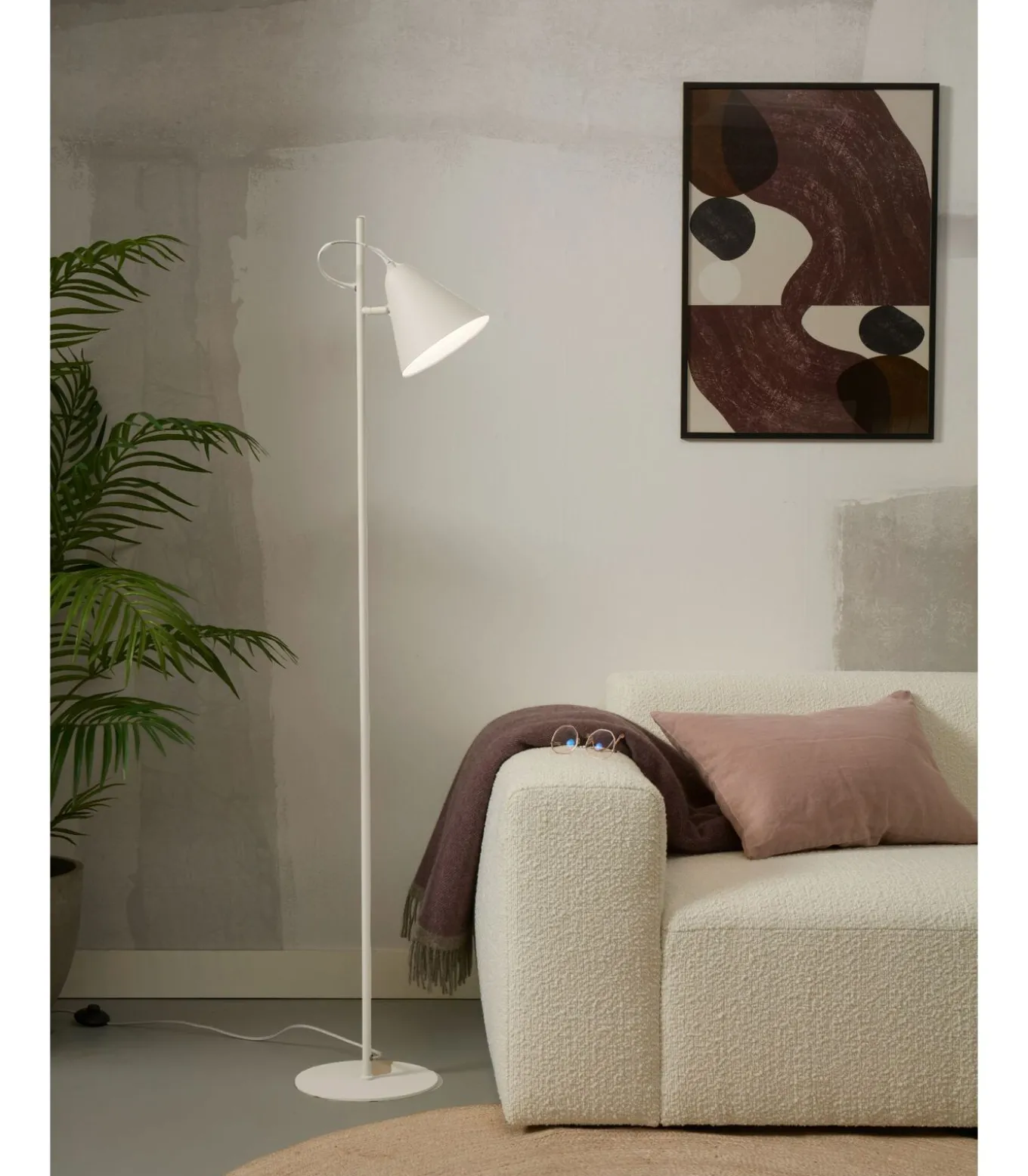Vloerlamp Lisbon - Wit - 25x35.5x151cm