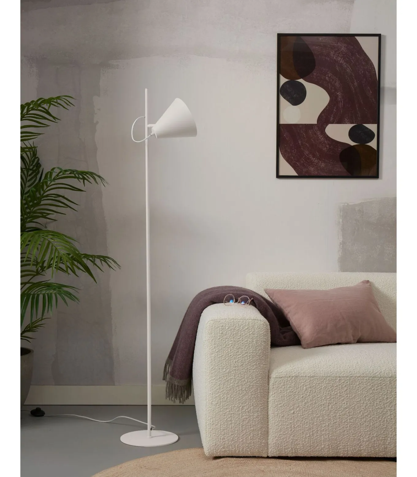 Vloerlamp Lisbon - Wit - 25x35.5x151cm