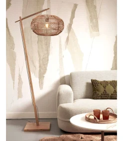 Vloerlamp Madeira - Bamboe/Rotan - 74x48x176cm