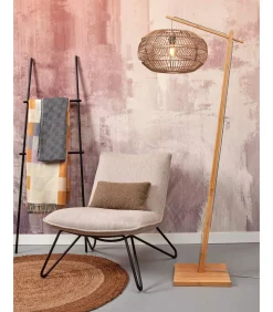 Vloerlamp Madeira - Bamboe/Rotan - 74x48x176cm